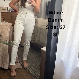 KanCan Women's High Rise White Jeans